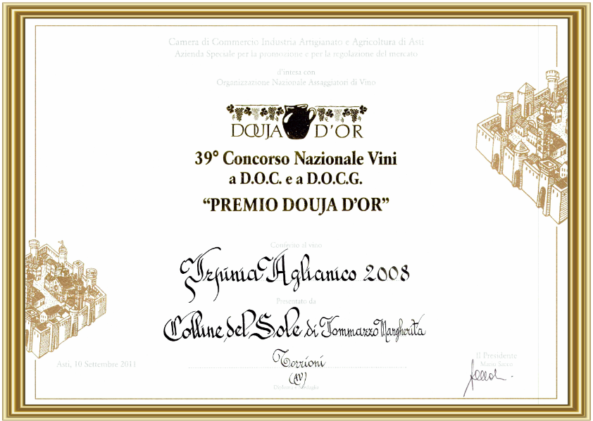 VINO ROSSO IRPINIA AGLIANICO DOC - 75CL - COLLINE DEL SOLE