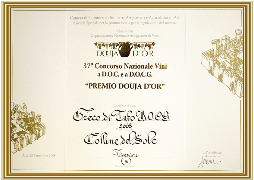 VINO BIANCO GRECO DI TUFO DOCG - 75CL - COLLINE DEL SOLE