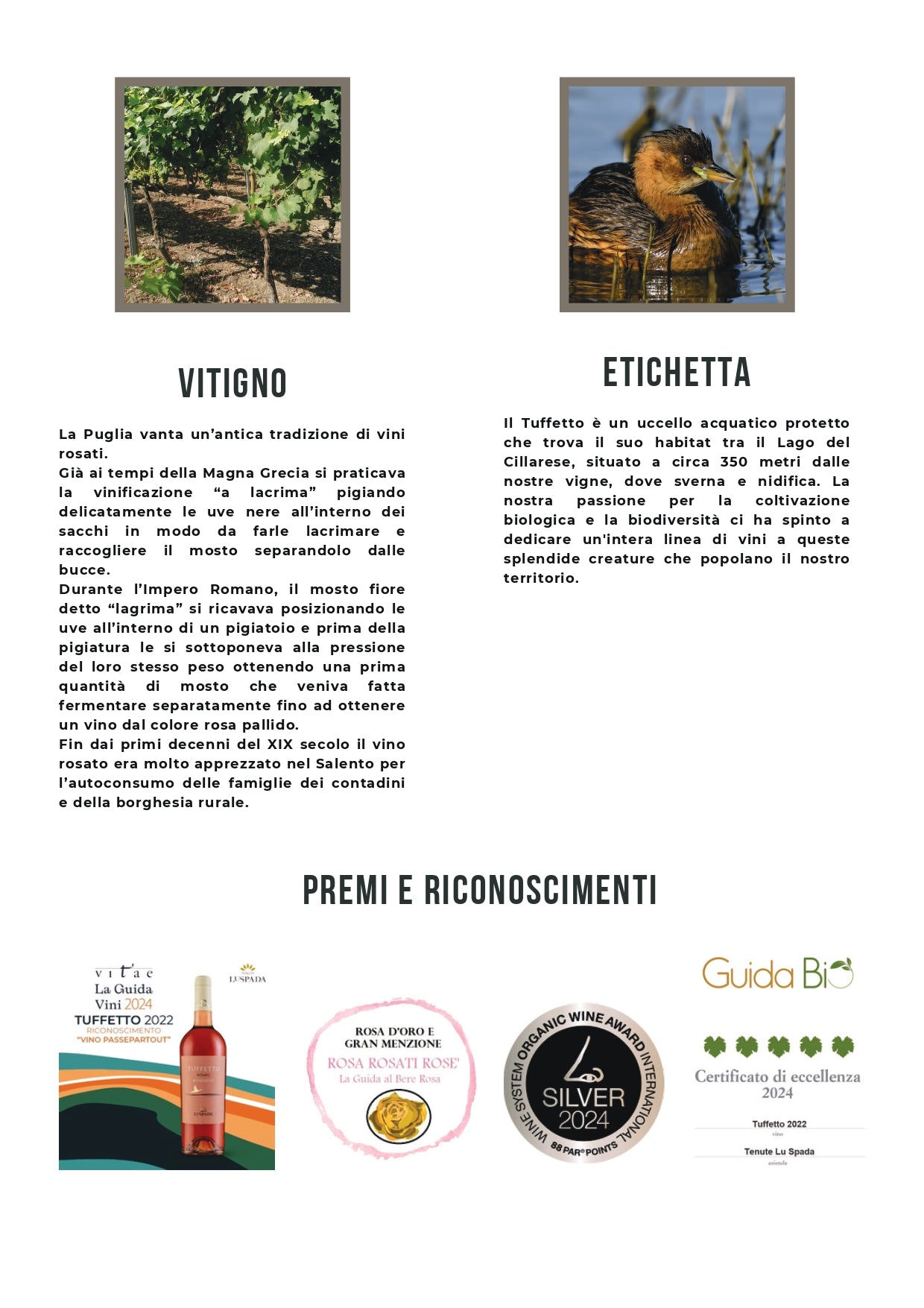 TUFFETTO - NEGROAMARO SALENTO ROSATO BIO IGT - 75CL - TENUTE LU SPADA