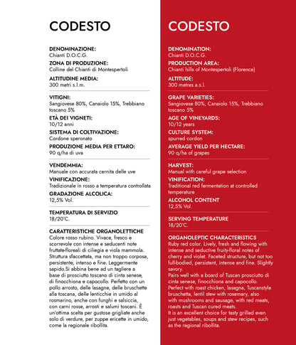 VINO ROSSO CODESTO COLDIBACCO DOCG - 75CL - CANTINE CECCONI
