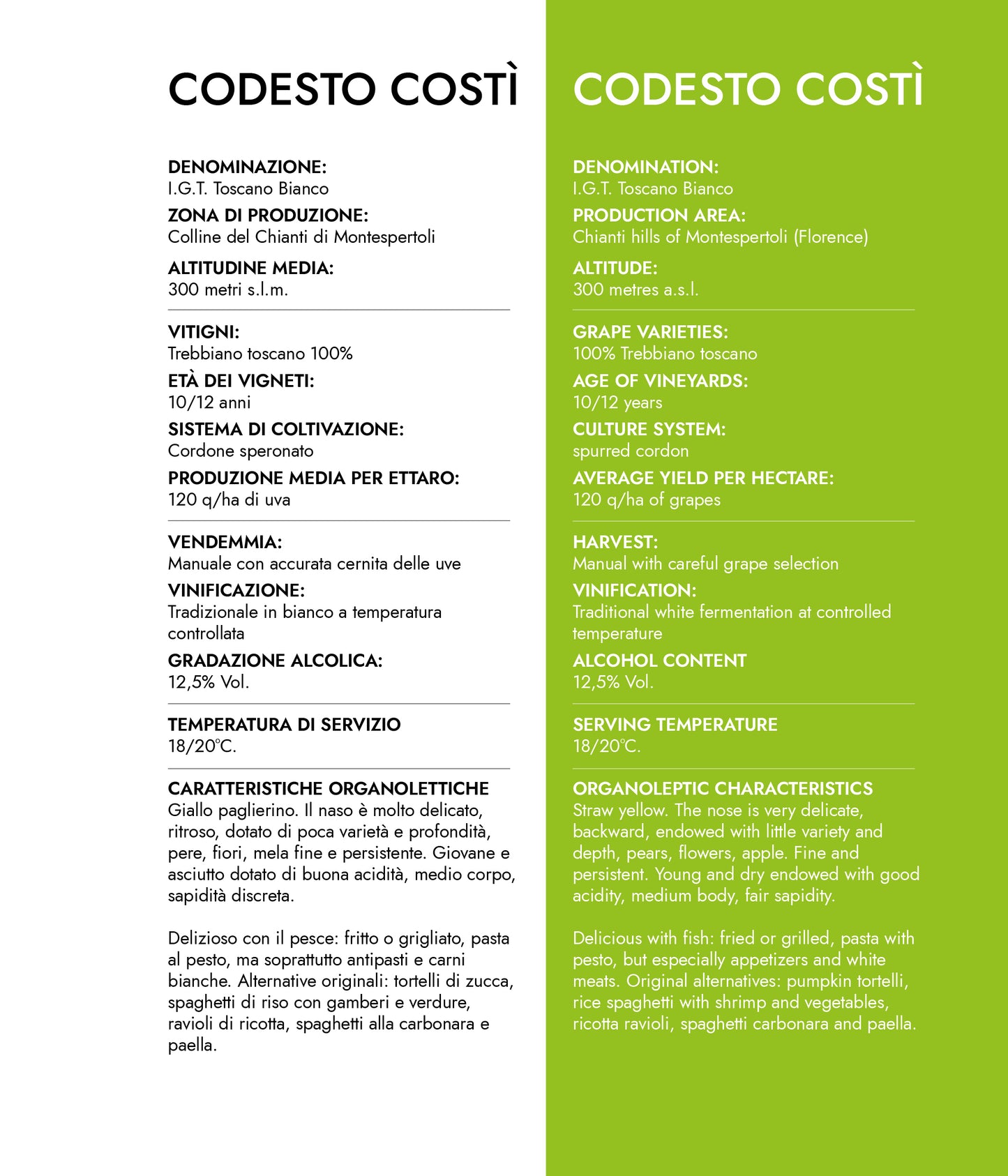 WHITE WINE FIANO DI AVELLINO DOCG - 75CL - COLLINE DEL SOLE