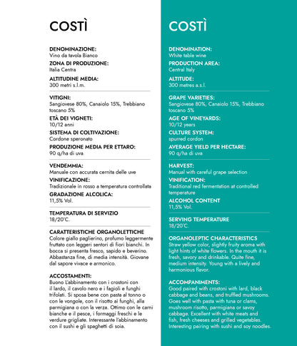 VINO BIANCO COSTI' VDT - 75CL - CANTINE CECCONI