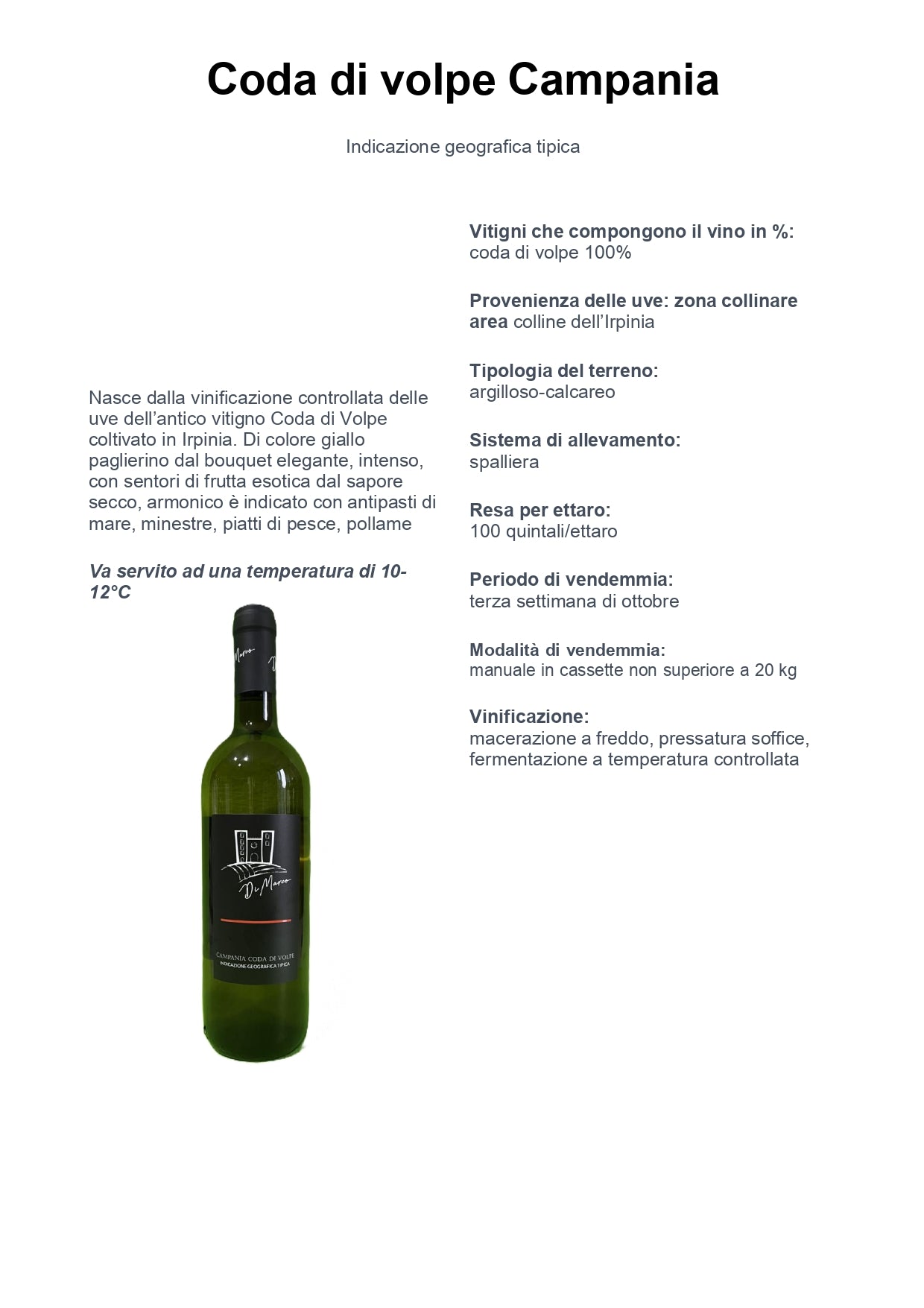 WEISSWEIN FIANO DI AVELLINO DOCG - 75CL - COLLINE DEL SOLE