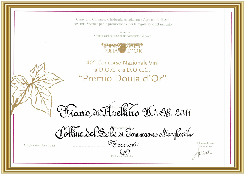 VINO BIANCO FIANO DI AVELLINO DOCG - 75CL - COLLINE DEL SOLE