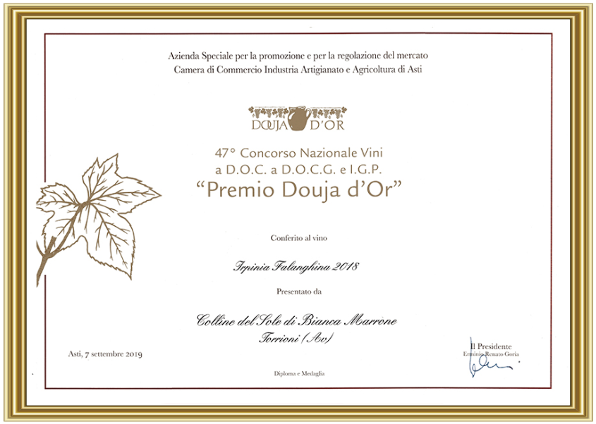 VINO BIANCO IRPINIA FALANGHINA DOC - 75CL - COLLINE DEL SOLE