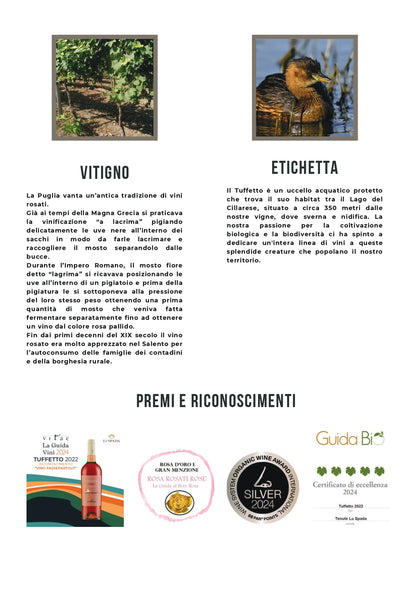 TUFFETTO - NEGROAMARO SALENTO ROSATO BIO IGT - 75CL - TENUTE LU SPADA