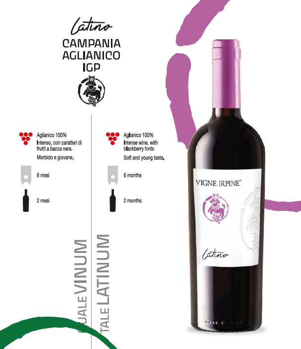 VINO ROSSO LATINO CAMPANIA AGLIANICO IGP - 75CL - VIGNE IRPINE