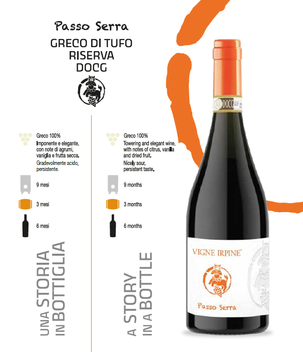 VINO BIANCO PASSO SERRA GRECO DI TUFO RISERVA DOCG - 75CL - VIGNE IRPINE