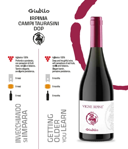VINO ROSSO - GIUBILO IRPINIA CAMPI TAURASINI DOP - 75CL - VIGNE IRPINE