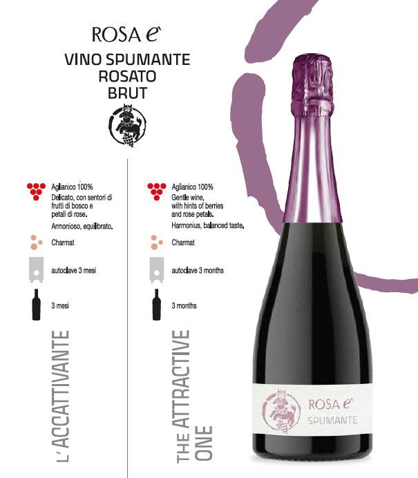 VINO SPUMANTE ROSA È ROSATO SPUMANTE BRUT - 75CL - VIGNE IRPINE